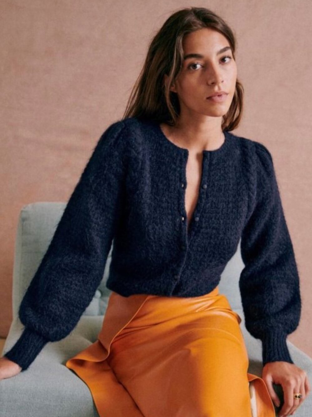 Sezane Anouk Jumper Marine. - Size M
